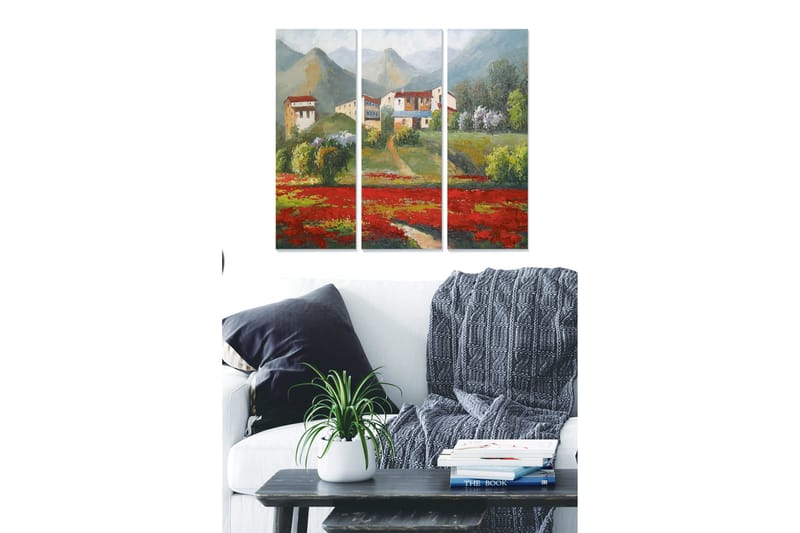 Dekorativ MDF-maleri 3-Dele 20x50 cm - Flerfarvet - Boligtilbehør - Billeder & kunst - Billeder på lærred