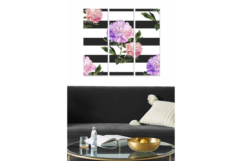 Dekorativ MDF-maleri 3-Dele 20x50 cm - Flerfarvet - Boligtilbehør - Billeder & kunst - Billeder på lærred