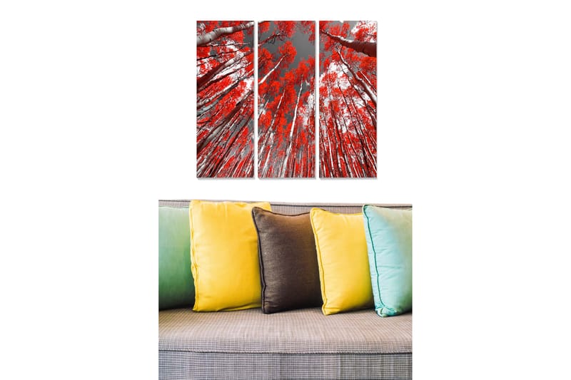 Dekorativ MDF-maleri 3-Dele 20x50 cm - Flerfarvet - Boligtilbehør - Billeder & kunst - Billeder på lærred