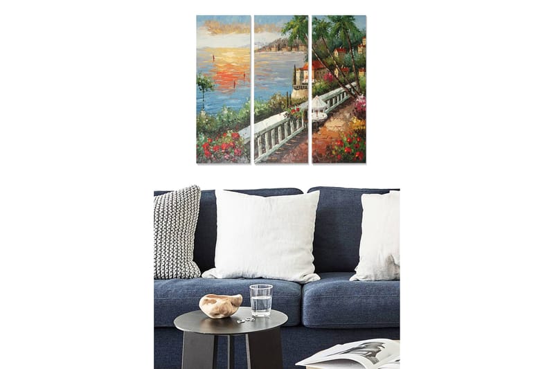 Dekorativ MDF-maleri 3-Dele 20x50 cm - Flerfarvet - Boligtilbehør - Billeder & kunst - Billeder på lærred