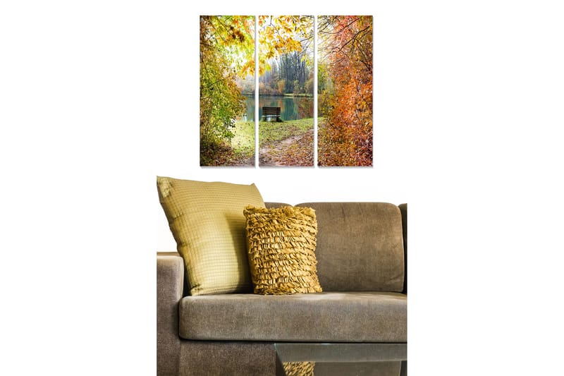 Dekorativ MDF-maleri 3-Dele 20x50 cm - Flerfarvet - Boligtilbehør - Billeder & kunst - Billeder på lærred