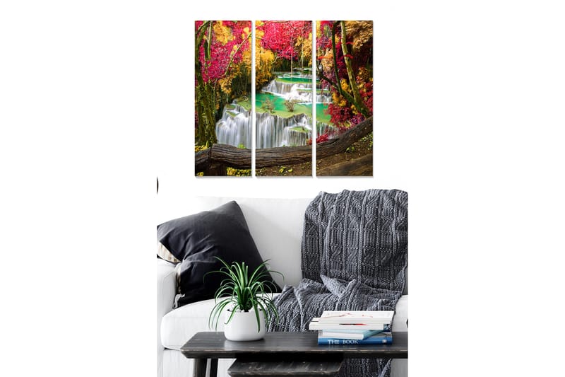 Dekorativ MDF-maleri 3-Dele 20x50 cm - Flerfarvet - Boligtilbehør - Billeder & kunst - Billeder på lærred
