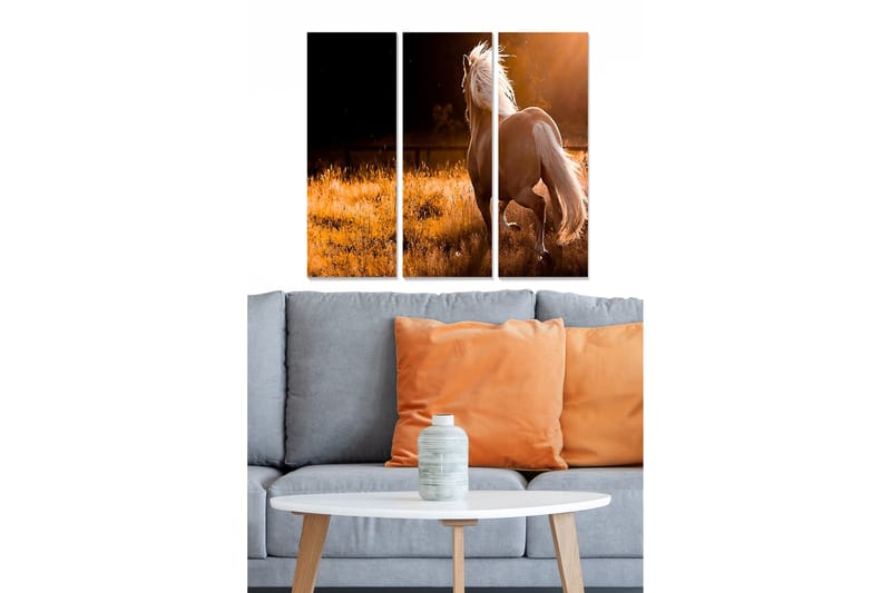 Dekorativ MDF-maleri 3-Dele 20x50 cm - Flerfarvet - Boligtilbehør - Billeder & kunst - Billeder på lærred