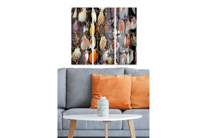 Dekorativ MDF-maleri 3-Dele 20x50 cm - Flerfarvet - Boligtilbehør - Billeder & kunst - Billeder på lærred