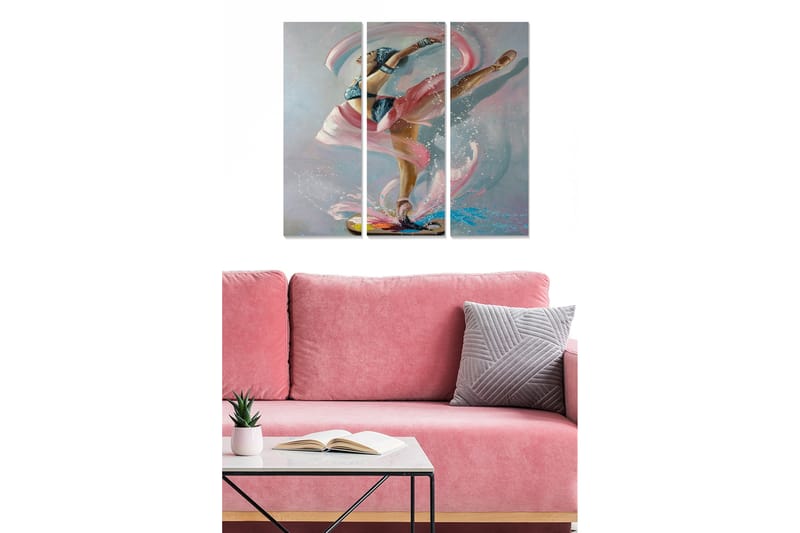 Dekorativ MDF-maleri 3-Dele 20x50 cm - Flerfarvet - Boligtilbehør - Billeder & kunst - Billeder på lærred