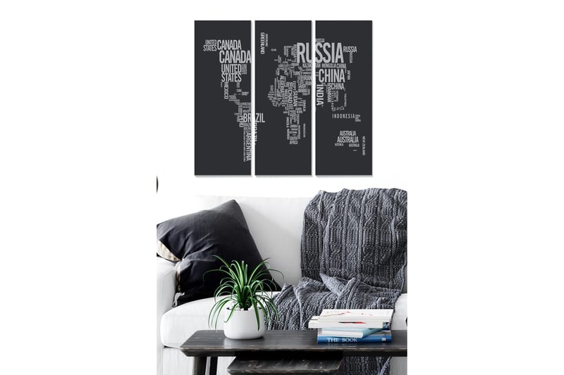 Dekorativ MDF-maleri 3-Dele 20x50 cm - Flerfarvet - Boligtilbehør - Billeder & kunst - Billeder på lærred