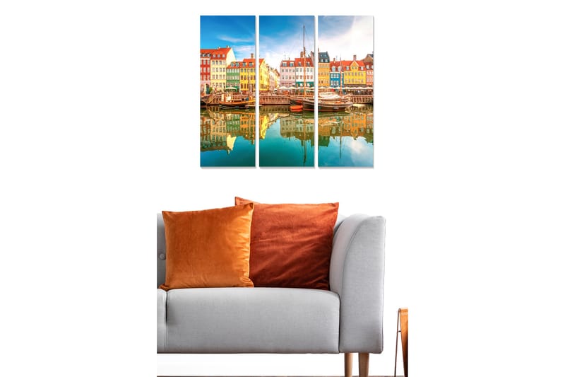 Dekorativ MDF-maleri 3-Dele 20x50 cm - Flerfarvet - Boligtilbehør - Billeder & kunst - Billeder på lærred