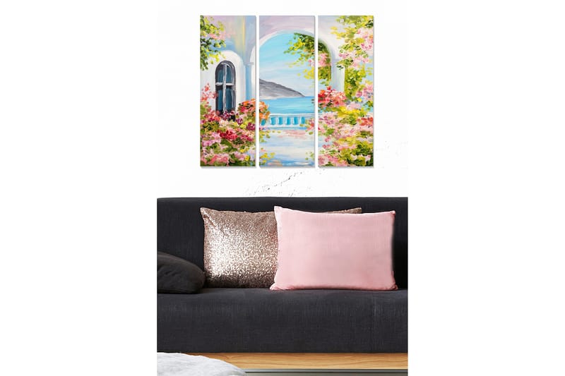 Dekorativ MDF-maleri 3-Dele 20x50 cm - Flerfarvet - Boligtilbehør - Billeder & kunst - Billeder på lærred
