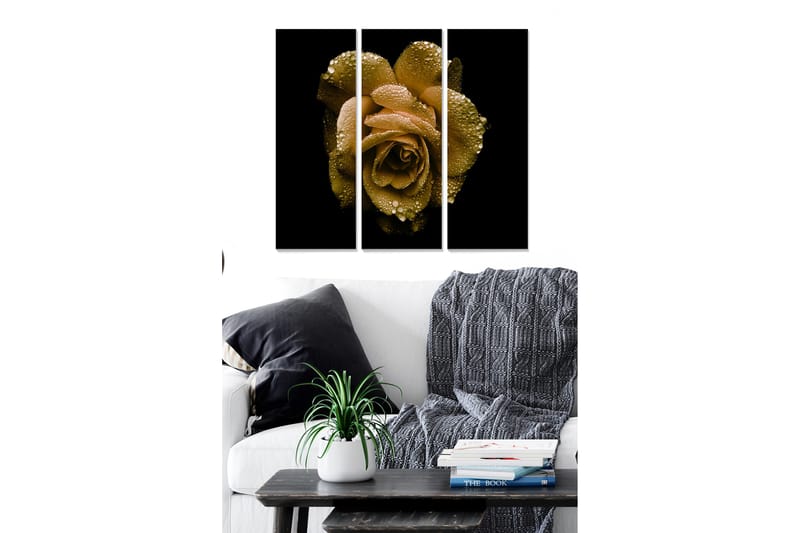 Dekorativ MDF-maleri 3-Dele 20x50 cm - Flerfarvet - Boligtilbehør - Billeder & kunst - Billeder på lærred