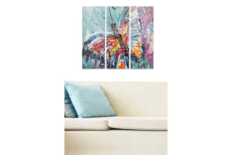 Dekorativ MDF-maleri 3-Dele 20x50 cm - Flerfarvet - Boligtilbehør - Billeder & kunst - Billeder på lærred