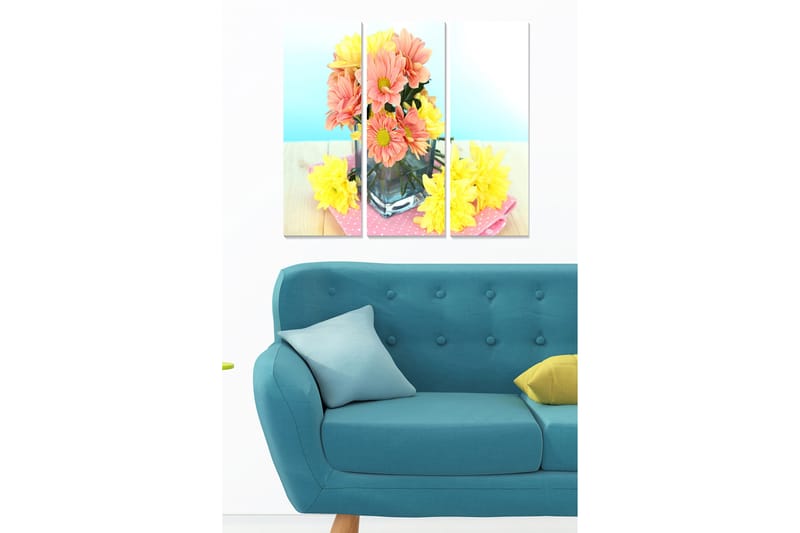 Dekorativ MDF-maleri 3-Dele 20x50 cm - Flerfarvet - Boligtilbehør - Billeder & kunst - Billeder på lærred