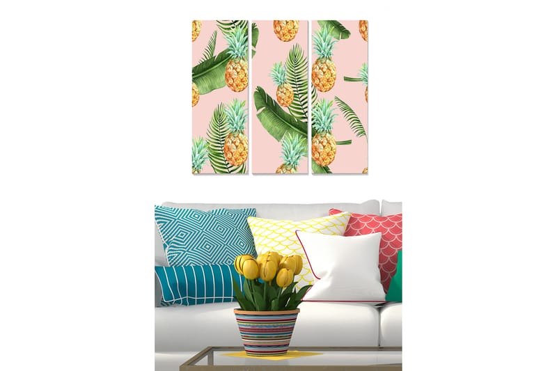 Dekorativ MDF-maleri 3-Dele 20x50 cm - Flerfarvet - Boligtilbehør - Billeder & kunst - Billeder på lærred