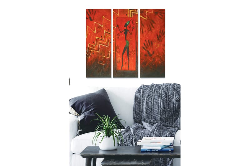 Dekorativ MDF-maleri 3-Dele 20x50 cm - Flerfarvet - Boligtilbehør - Billeder & kunst - Billeder på lærred