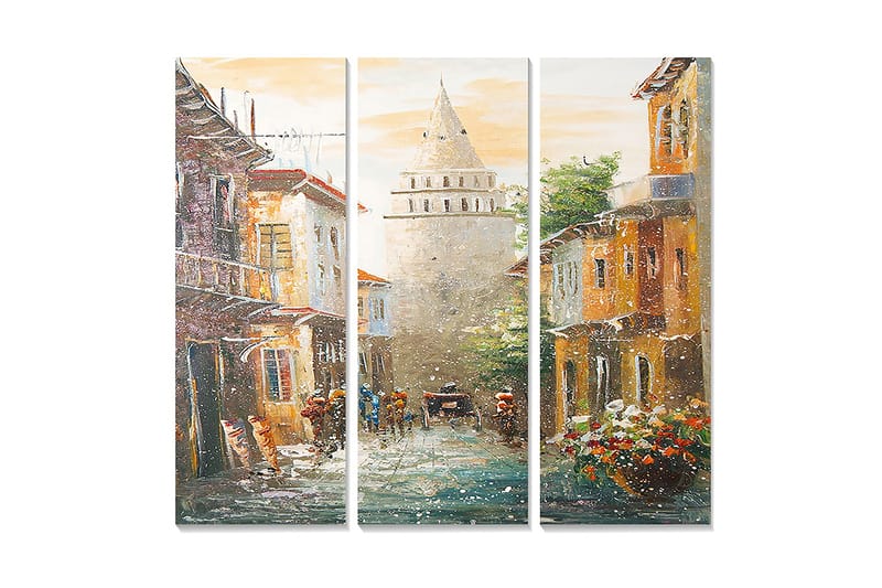 Dekorativ MDF-maleri 3-Dele 20x50 cm - Flerfarvet - Boligtilbehør - Billeder & kunst - Billeder på lærred