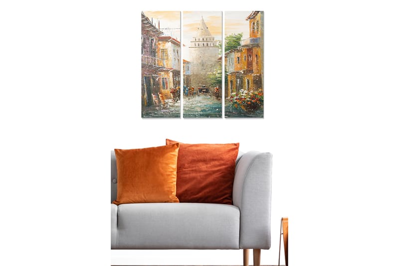 Dekorativ MDF-maleri 3-Dele 20x50 cm - Flerfarvet - Boligtilbehør - Billeder & kunst - Billeder på lærred