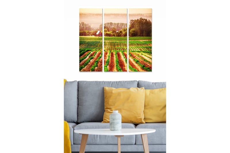 Dekorativ MDF-maleri 3-Dele 20x50 cm - Flerfarvet - Boligtilbehør - Billeder & kunst - Billeder på lærred