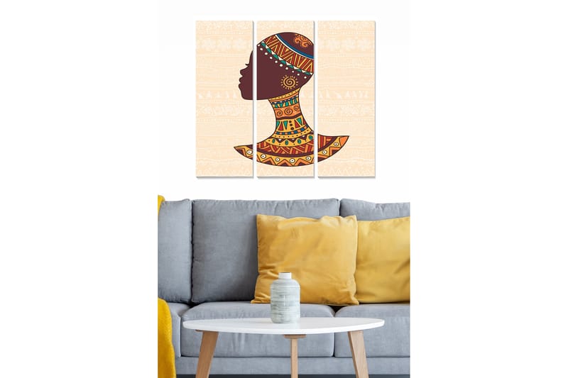 Dekorativ MDF-maleri 3-Dele 20x50 cm - Flerfarvet - Boligtilbehør - Billeder & kunst - Billeder på lærred
