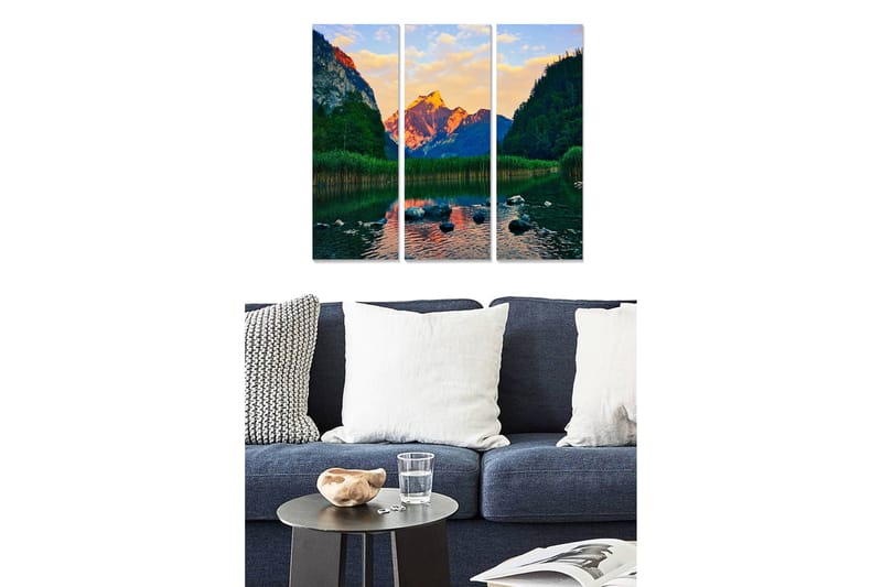 Dekorativ MDF-maleri 3-Dele 20x50 cm - Flerfarvet - Boligtilbehør - Billeder & kunst - Billeder på lærred
