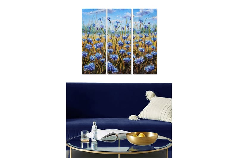 Dekorativ MDF-maleri 3-Dele 20x50 cm - Flerfarvet - Boligtilbehør - Billeder & kunst - Billeder på lærred