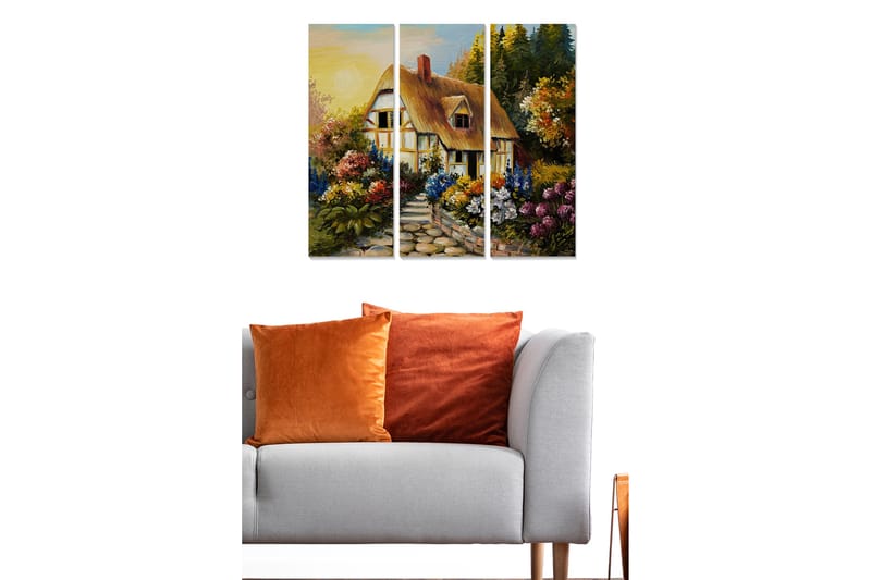 Dekorativ MDF-maleri 3-Dele 20x50 cm - Flerfarvet - Boligtilbehør - Billeder & kunst - Billeder på lærred