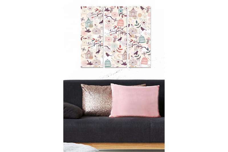 Dekorativ MDF-maleri 3-Dele 20x50 cm - Flerfarvet - Boligtilbehør - Billeder & kunst - Billeder på lærred
