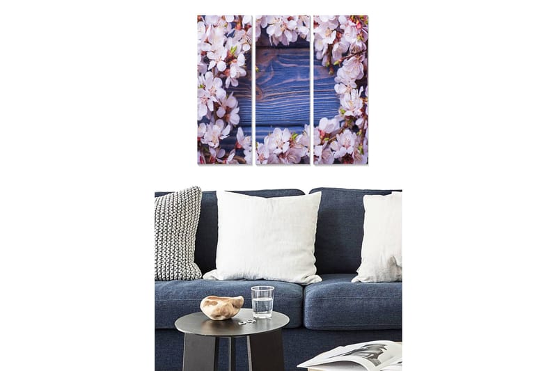 Dekorativ MDF-maleri 3-Dele 20x50 cm - Flerfarvet - Boligtilbehør - Billeder & kunst - Billeder på lærred