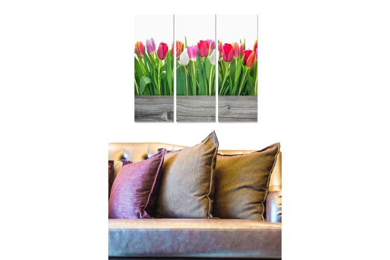 Dekorativ MDF-maleri 3-Dele 20x50 cm - Flerfarvet - Boligtilbehør - Billeder & kunst - Billeder på lærred