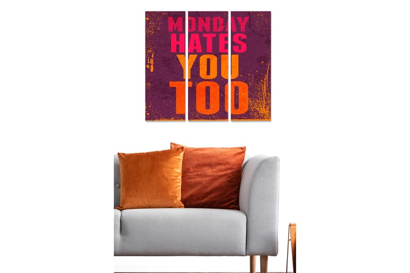 Dekorativ MDF-maleri 3-Dele 20x50 cm - Flerfarvet - Boligtilbehør - Billeder & kunst - Billeder på lærred