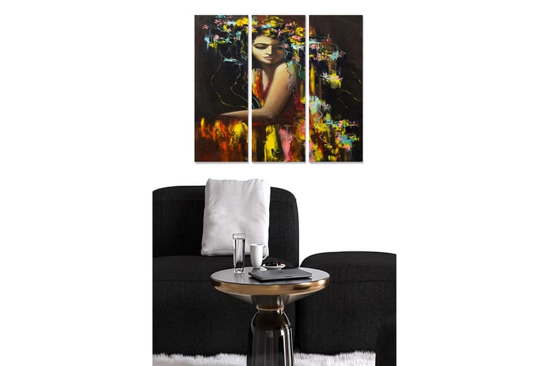 Dekorativ MDF-maleri 3-Dele 20x50 cm - Flerfarvet - Boligtilbehør - Billeder & kunst - Billeder på lærred