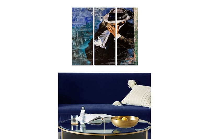 Dekorativ MDF-maleri 3-Dele 20x50 cm - Flerfarvet - Boligtilbehør - Billeder & kunst - Billeder på lærred