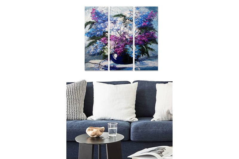 Dekorativ MDF-maleri 3-Dele 20x50 cm - Flerfarvet - Boligtilbehør - Billeder & kunst - Billeder på lærred