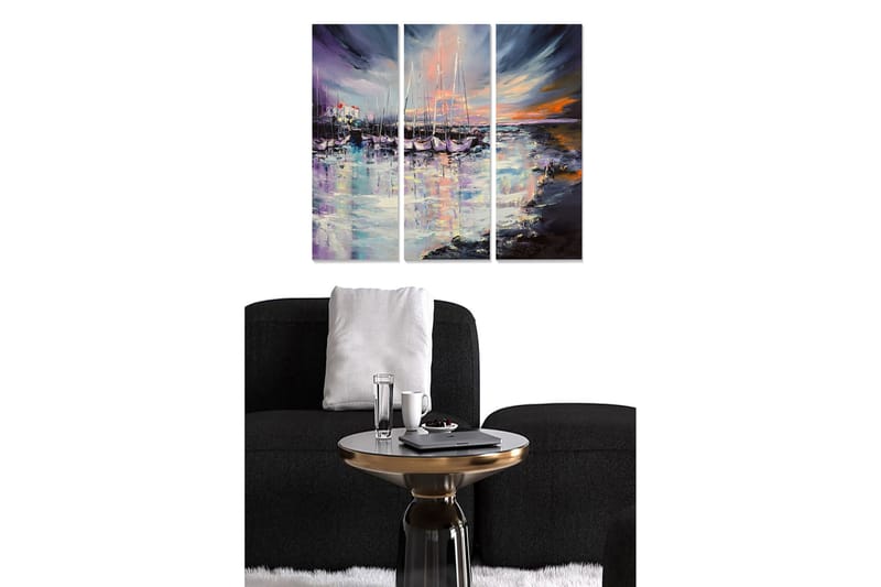 Dekorativ MDF-maleri 3-Dele 20x50 cm - Flerfarvet - Boligtilbehør - Billeder & kunst - Billeder på lærred