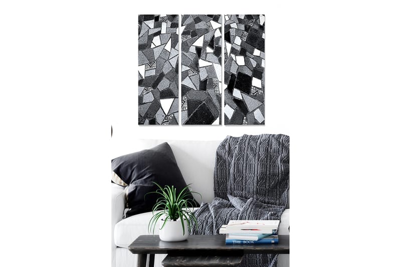 Dekorativ MDF-maleri 3-Dele 20x50 cm - Flerfarvet - Boligtilbehør - Billeder & kunst - Billeder på lærred