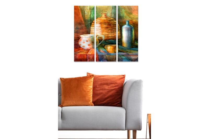 Dekorativ MDF-maleri 3-Dele 20x50 cm - Flerfarvet - Boligtilbehør - Billeder & kunst - Billeder på lærred