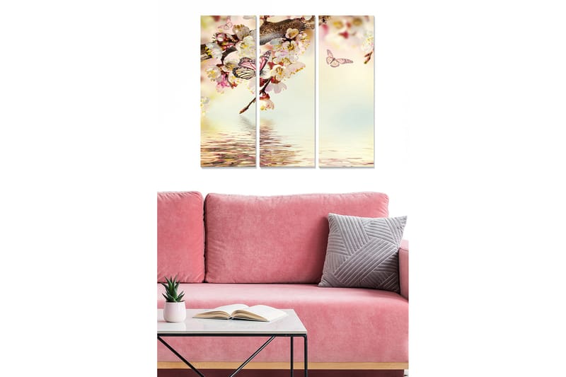 Dekorativ MDF-maleri 3-Dele 20x50 cm - Flerfarvet - Boligtilbehør - Billeder & kunst - Billeder på lærred