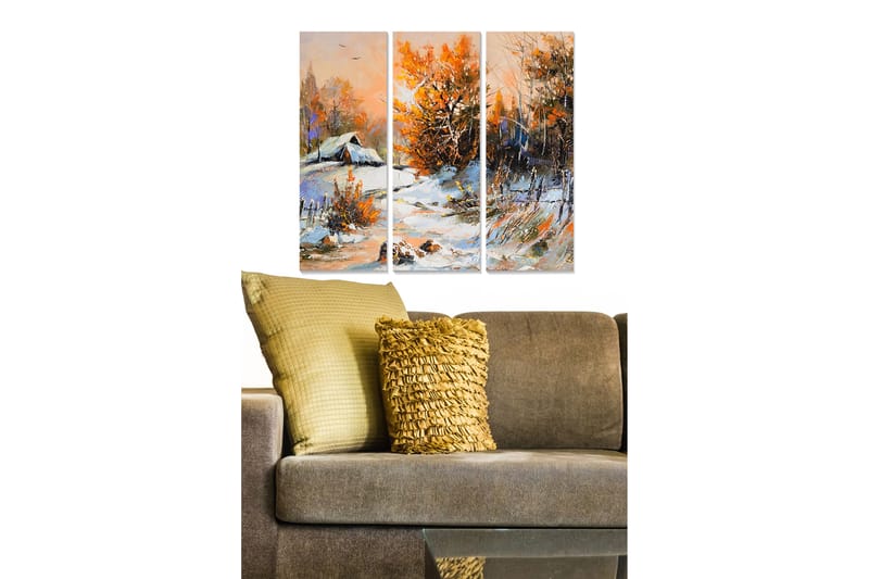 Dekorativ MDF-maleri 3-Dele 20x50 cm - Flerfarvet - Boligtilbehør - Billeder & kunst - Billeder på lærred