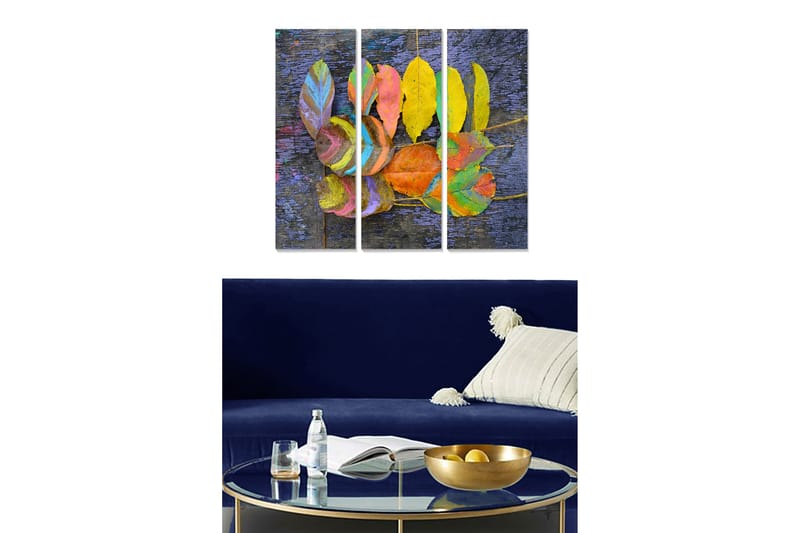 Dekorativ MDF-maleri 3-Dele 20x50 cm - Flerfarvet - Boligtilbehør - Billeder & kunst - Billeder på lærred