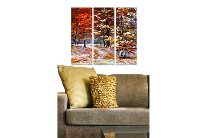 Dekorativ MDF-maleri 3-Dele 20x50 cm - Flerfarvet - Boligtilbehør - Billeder & kunst - Billeder på lærred