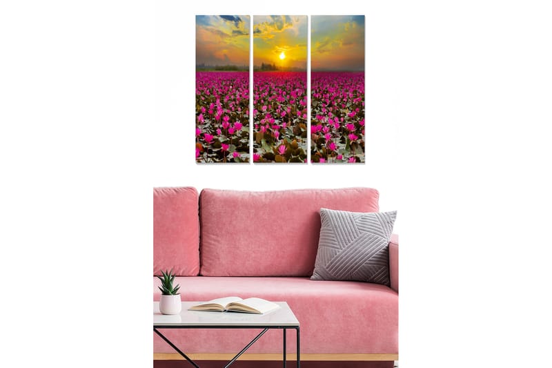 Dekorativ MDF-maleri 3-Dele 20x50 cm - Flerfarvet - Boligtilbehør - Billeder & kunst - Billeder på lærred