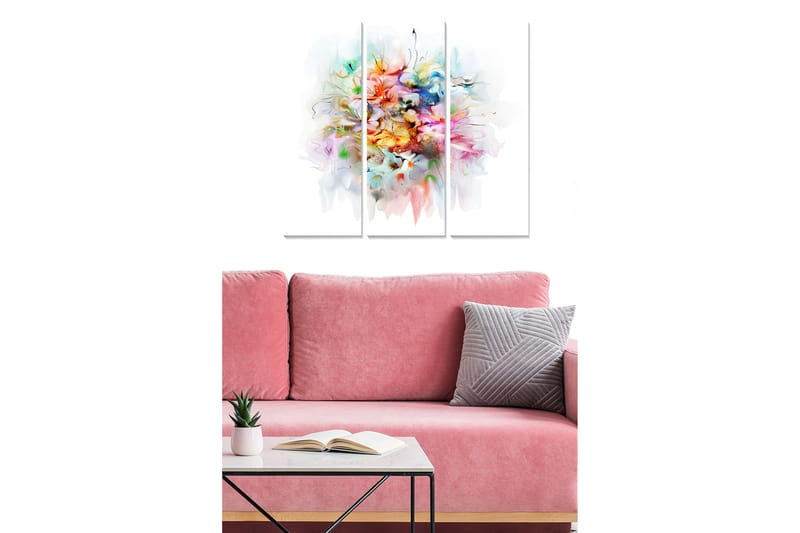 Dekorativ MDF-maleri 3-Dele 20x50 cm - Flerfarvet - Boligtilbehør - Billeder & kunst - Billeder på lærred