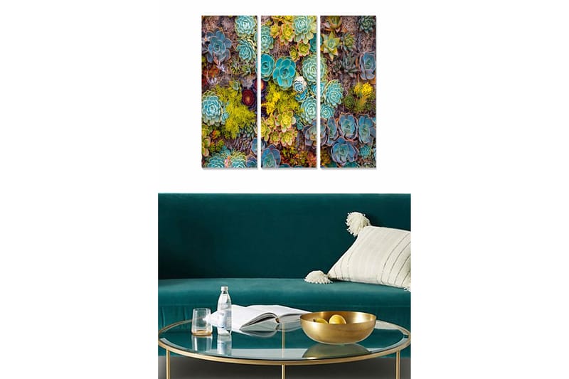 Dekorativ MDF-maleri 3-Dele 20x50 cm - Flerfarvet - Boligtilbehør - Billeder & kunst - Billeder på lærred