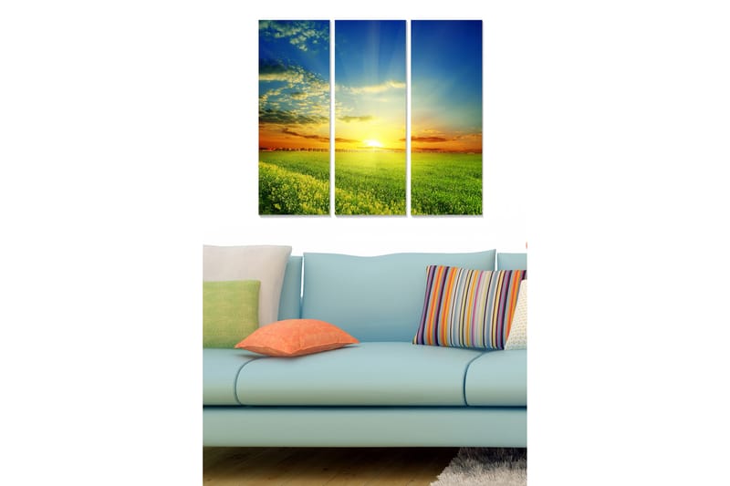 Dekorativ MDF-maleri 3-Dele 20x50 cm - Flerfarvet - Boligtilbehør - Billeder & kunst - Billeder på lærred