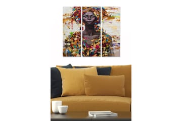 Dekorativ MDF-maleri 3-Dele 20x50 cm - Flerfarvet - Boligtilbehør - Billeder & kunst - Billeder på lærred