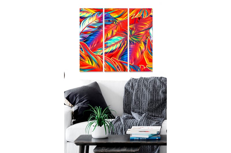 Dekorativ MDF-maleri 3-Dele 20x50 cm - Flerfarvet - Boligtilbehør - Billeder & kunst - Billeder på lærred