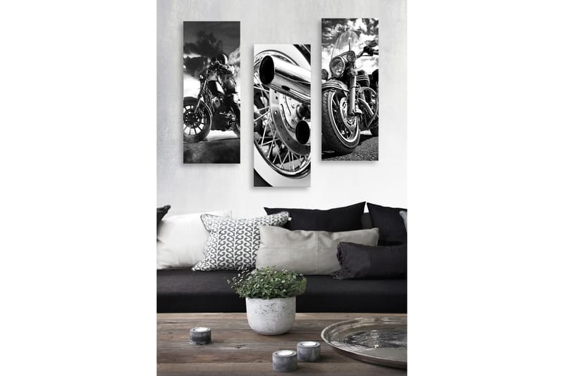 Dekorativ MDF-maleri 3-Dele 20x50 cm - Flerfarvet - Boligtilbehør - Billeder & kunst - Billeder på lærred