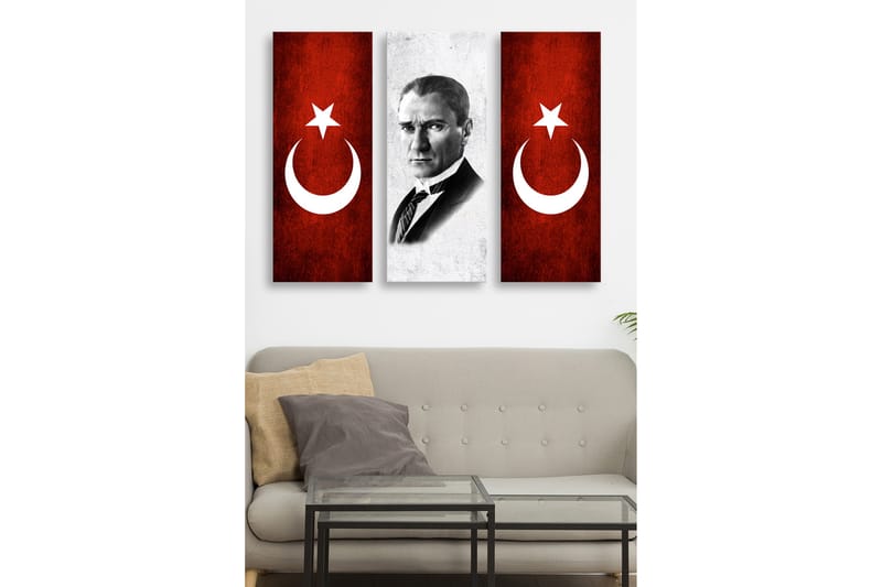 Dekorativ MDF-maleri 3-Dele 20x50 cm - Flerfarvet - Boligtilbehør - Billeder & kunst - Billeder på lærred