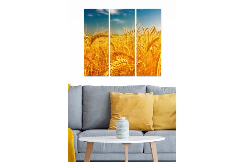 Dekorativ MDF-maleri 3-Dele 20x50 cm - Flerfarvet - Boligtilbehør - Billeder & kunst - Billeder på lærred