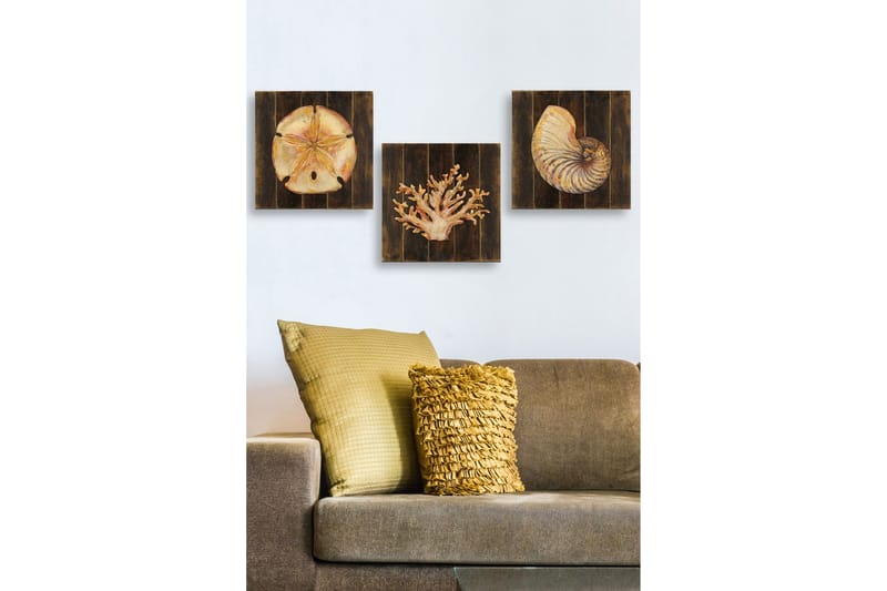 Dekorativ MDF-maleri 3-Dele 30x30 cm, Flerfarvet