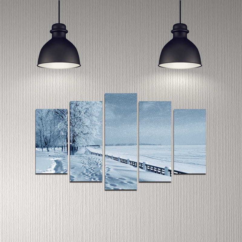 Dekorativ MDF-maleri 5-Dele 20x60 cm - Flerfarvet - Boligtilbehør - Billeder & kunst - Billeder på lærred