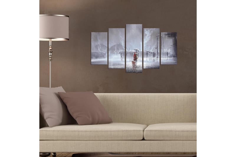 Dekorativ MDF-maleri 5-Dele 20x60 cm - Flerfarvet - Boligtilbehør - Billeder & kunst - Billeder på lærred